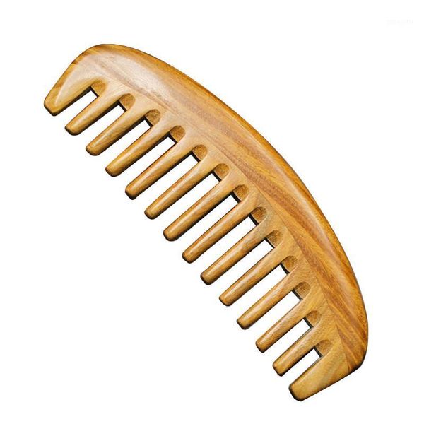 

anti-hair loose no-static hair health head massager wide tooth comb convenient hairbrush wooden salon spa1, Silver