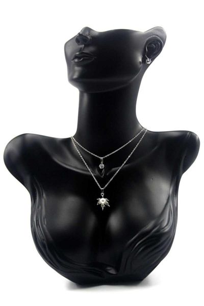 

earrings & necklace women's fashion jewelry pendant stone leaf themed 2pcs, Silver