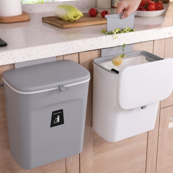 

waste bins 1 piece creative kitchen cabinet hanging trash can wall-mounted household door storage garbage bin