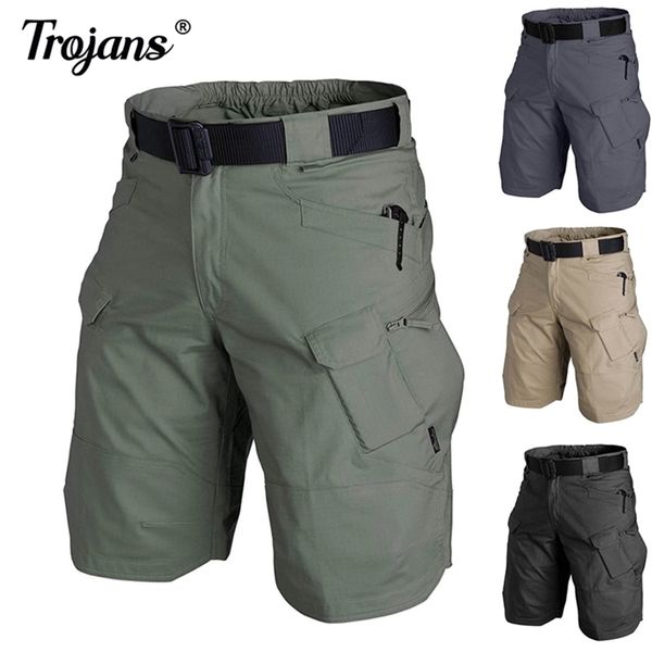 Sommer Casual Shorts Männer Städtische Militärische Wasserdichte Fracht Taktische Männliche Outdoor Camo Atmungsaktive Schnelle Trockene Hosen 210721