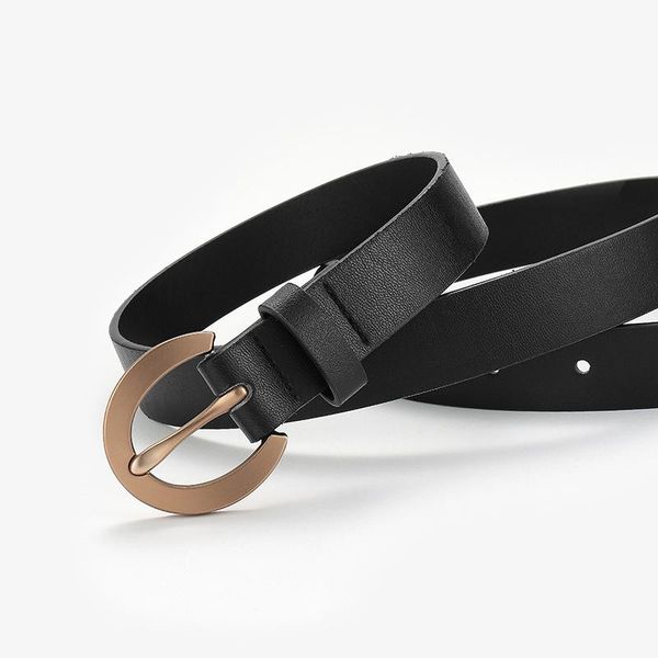 

belts 2021 belt women fashion alloy pin buckle simple temperament all-match casual jeans, Black;brown