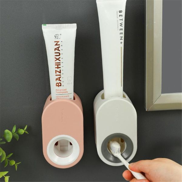 

bath accessory set household toothpaste dispenser automatic squeezer for children kids wall mount toothbrush holder bathroom accessories