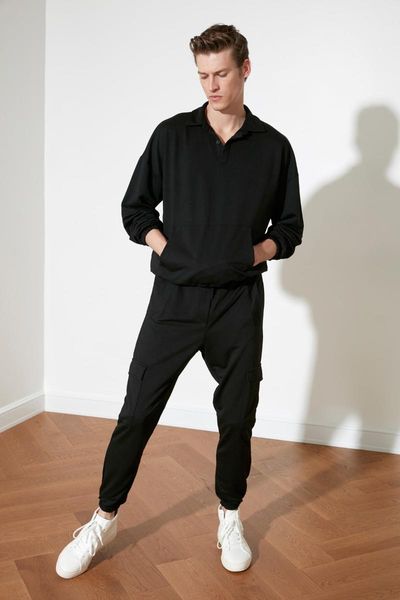 

running sets trendyol men 's regular fit tracksuit team tmnss21em0039, Black;blue