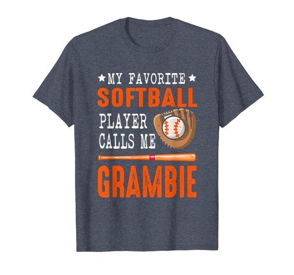 

my favorite softball player call me grambie funny shirt, White;black