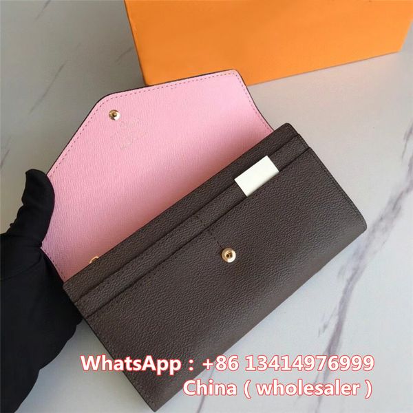 

selling luxury design ladies fashion sarah envelope wallet womenbusiness purse multifunction credit card holder, Red;black