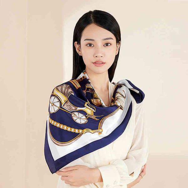 

natural women scarves 100% real 88*88cm square women's pure silk wraps shawls head scarf bandana neckerchief, Blue;gray