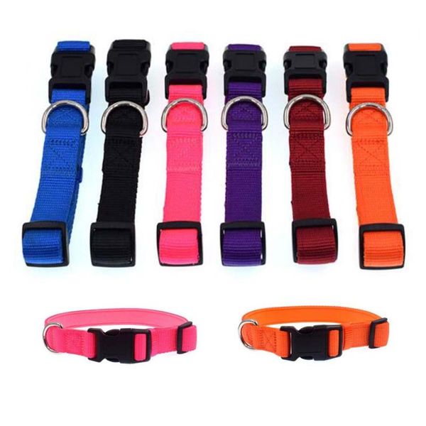 

dog collars & leashes pet collar nylon anti-dirty great puppy puppies product easy to clean pink blue purple orange red