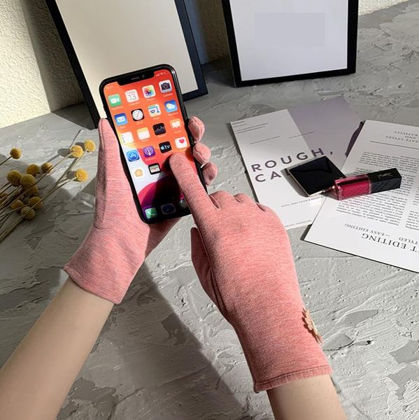 

five fingers gloves armorhero winter cotton women fashion solid color warm outdoor touch screen full finger, Blue;gray