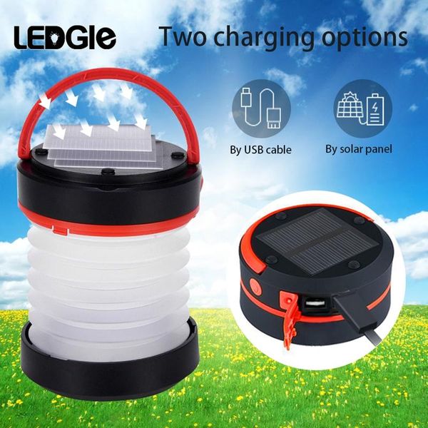 

solar camp lamp 5v usb rechargeable camping lantern mini led power bank light portable lanterns emergency lights 20