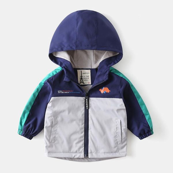 

jackets autumn 2-6years children's plush cartoon hooded jacket for boys windbreaker baby korean style spring coat kids clothes top, Blue;gray