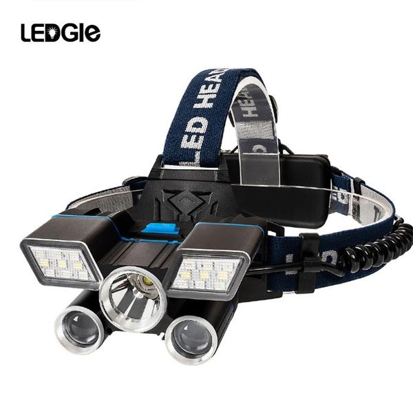 

adjustable led headlamp usb rechargeable outdoor headlight torch16000 lumen ultra-bright rotatable for camping headlamps
