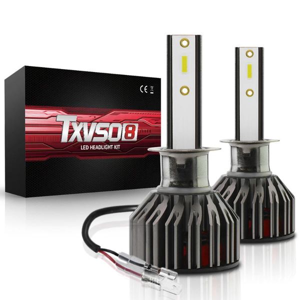 

car headlights txvso8 6000k h1 led bulbs 12v csp turbo lights 100w mini for 2021 diode lamps with fans voiture