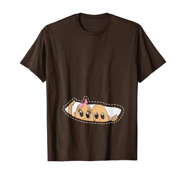 

Peeking Boy And Girl Twin Pregnancy Announcement T-Shirt, Mainly pictures