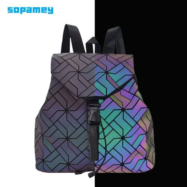 

backpack fashion for women bag 2021 geometry luminous backpacks school teenagers girls bagpack ladies
