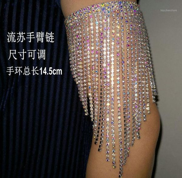 

rhinestone crystal bangle rhinestone arm bracelet ab colorful body jewelry1, Black