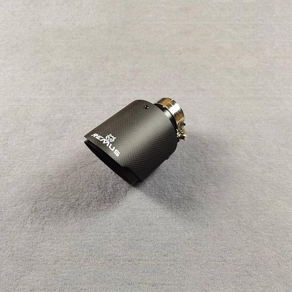 

piece matte black exhaust pipe with remus logo carbon fiber stainless steel muffler tip car universal tailpipe motorcycle system