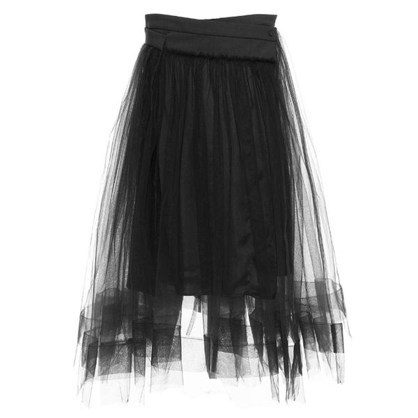 

skirts high street fashion 2021 designer skirt women's gauze tulle, Black