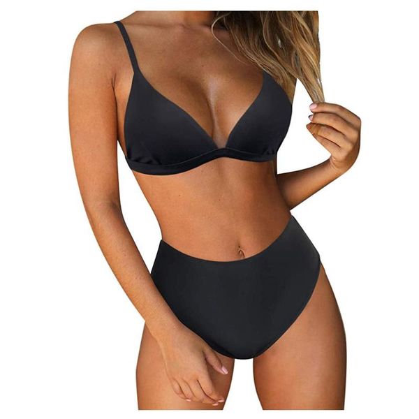 

one-piece suits bikini set high waist bikinis swimsuits women bandeau padded push up swimsuit brazilian swimwear beachwear biquini #bl1