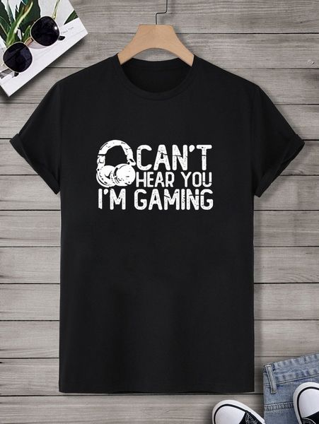 

men slogan graphic tee s81b#, White;black
