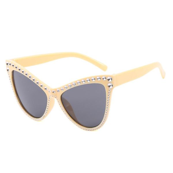 

luxury diamond sunglasses brand desinger cat eye sun glasses women eyewear chic big frame for oculos uv400, White;black