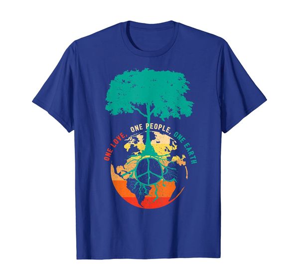 

world peace tree love people earth day 60s 70s hippie retro t-shirt, White;black