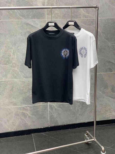 

print chrome/hearts tide diamond summer crosin cross bette round neck casual bottoming short sleeve t-shirt, White;black