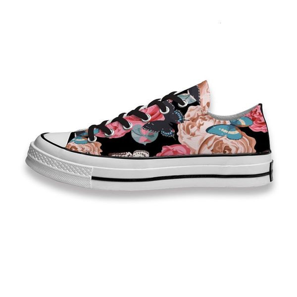 

custom printed shoes rose and cute butterfly sneakers low mens womens skateboard sport footwear diy trainers canvas casual shoe