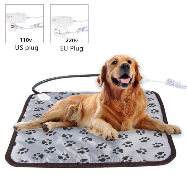

carpets 45cm*45cm pet waterproof electric heating pad 3-mode winter dog bed heater cat warm blanket eu/us plug