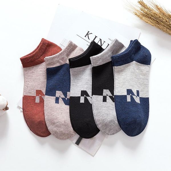 

men's socks compression mens fashion happy sock short casual thin cotton, Black