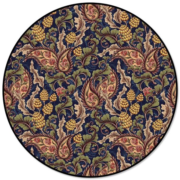 

european retro pattern round carpets for living room home areas rug bedroom floor mat decor drop