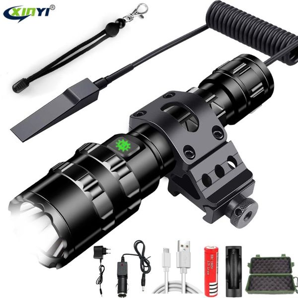 

50000lumens led tactical ultra bright usb rechargeable scout light torch hunting waterproof 5modes by 1*18650 flashlights torches