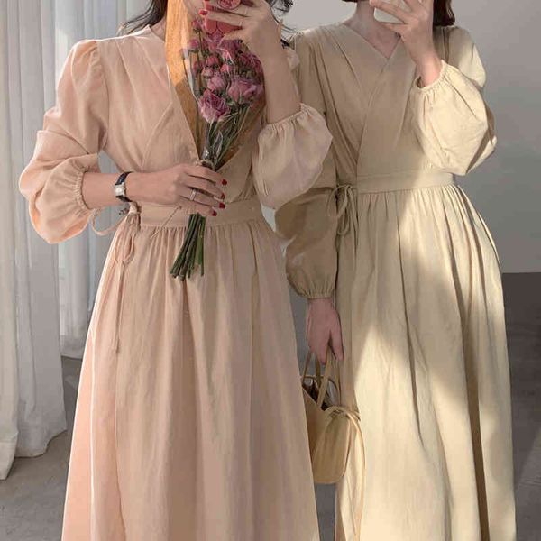 

women v neck long bandage wrap dress summer vintage sashes high waist a-line midi sundress 210427, Black;gray