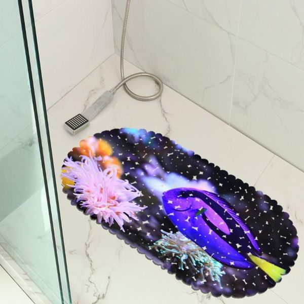 

bath mats cartoon marine life pattern pvc non- slip environmental protection bathroom door mat bathtub shower