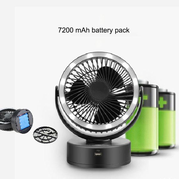 

electric fans usb rechargeable 7200mah desk tent camping fan with led lantern charger 19qe