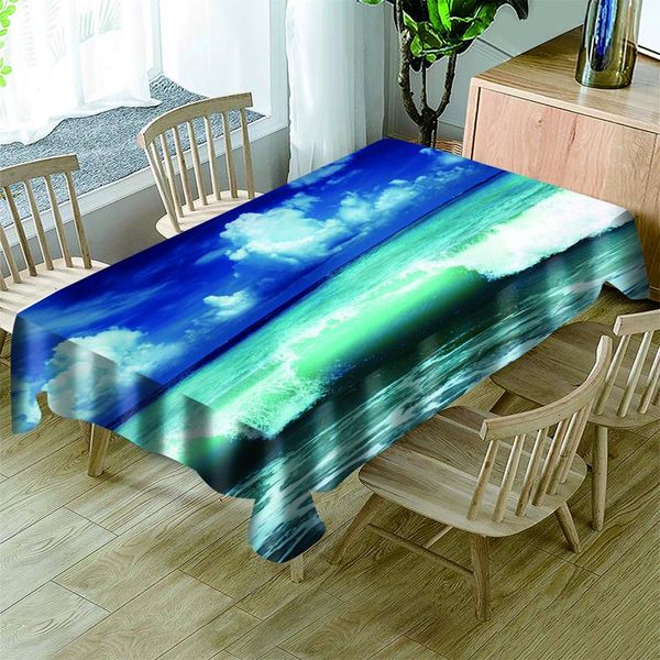 

sea, coconut tree waterproof square personalized table cloth cover decoration