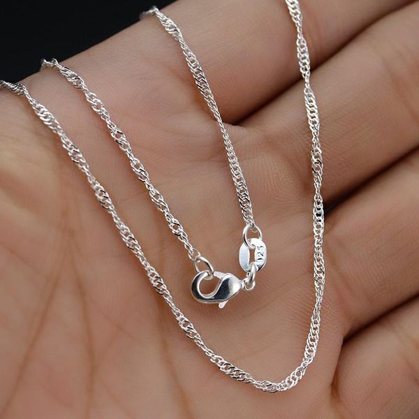 

chains necklace silver-plated jewelry ladies water wave chain pendant with short clavicle