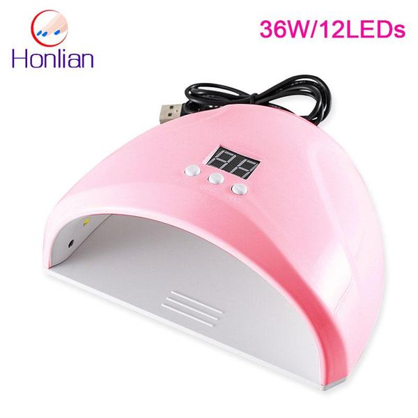 

36w nail dryer uv led lamp for gel varnish nails polishing 30s/60s/90s timing drying art tool dryers