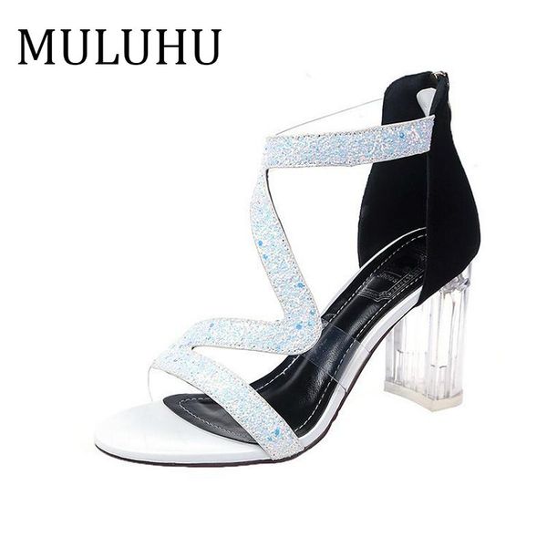 

women's sandals high heel shoes party shoe woman sequined cloth slingbacks zapatos mujer quality dress, Black