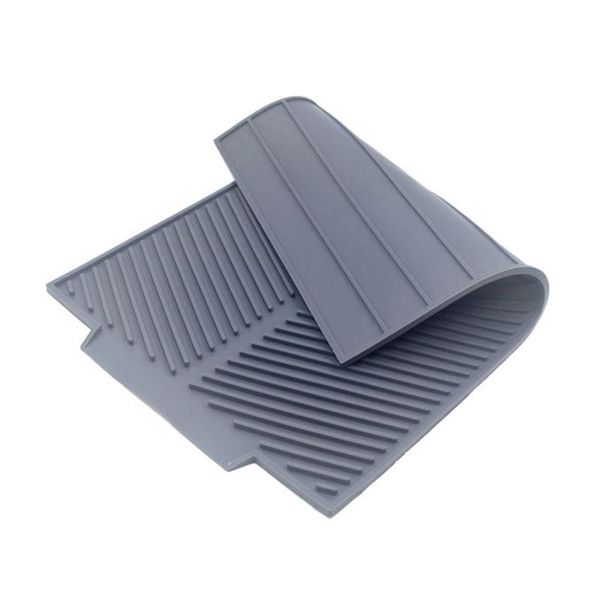 

silicone dish drying mat flume folding draining mat,rectangle drain dishes pad heat resistant non-slip tray mats & pads
