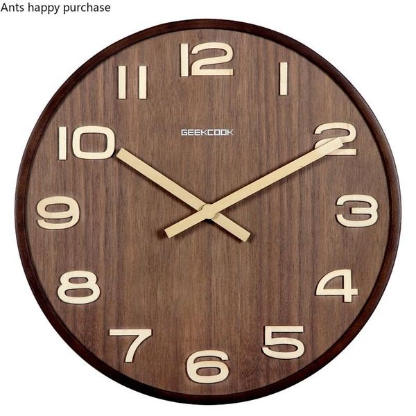 

wall clocks chinese clock living room silent wooden style light luxury household quartz vintage charts
