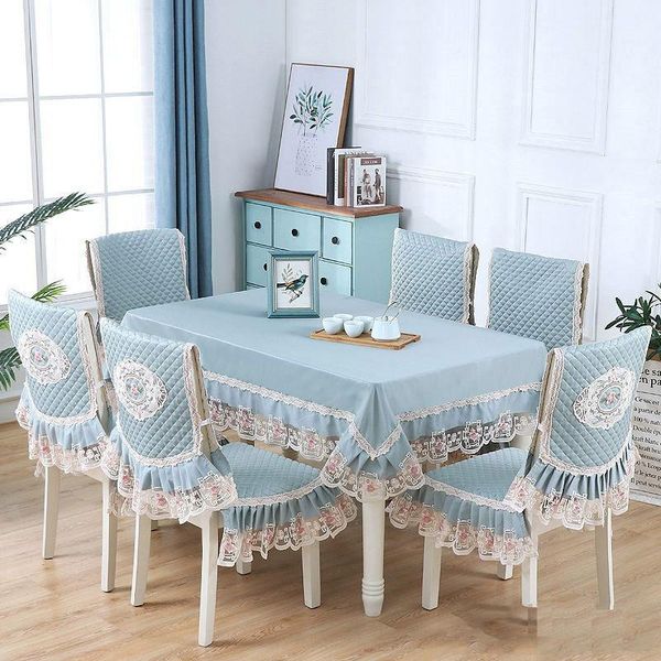 

table cloth 2/8/9/13 pcs tablecloth chair cushion set delicate for wedding dinning cover home decor rectangle w