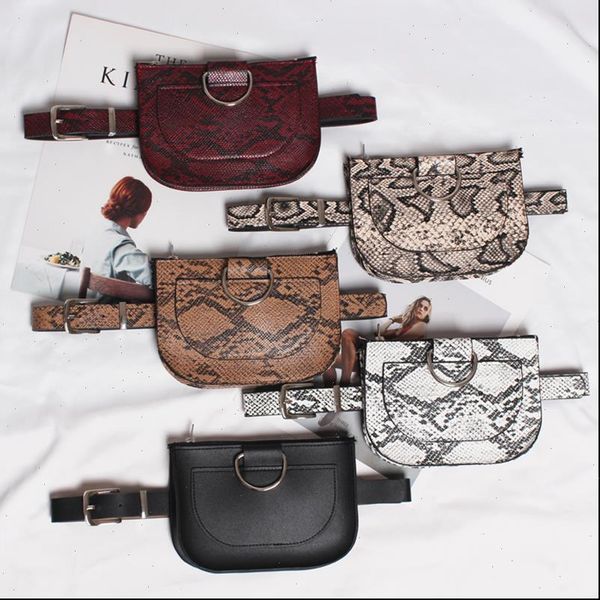 

waist pack serpentine fanny bags pu leahter fashion snake skin belt female purse