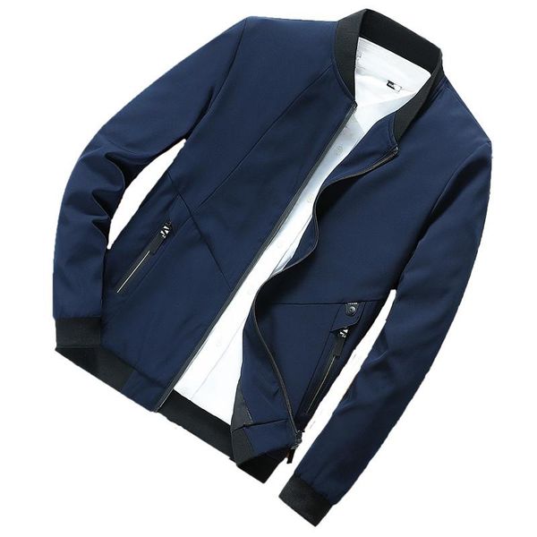 

men's jackets 2021 jacket short loose casual spring and autumn pure color trench coat, Black;brown