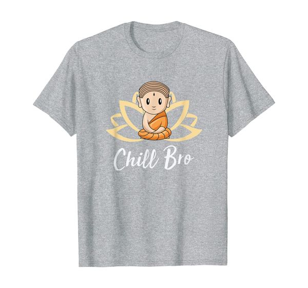 

funny buddha meditation zen chill bro t-shirt, White;black