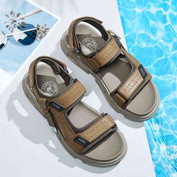 

sandals camel fashion will see casual shoes men elastic leather sandals light beach degreasing walking men's hats 20ru, Black