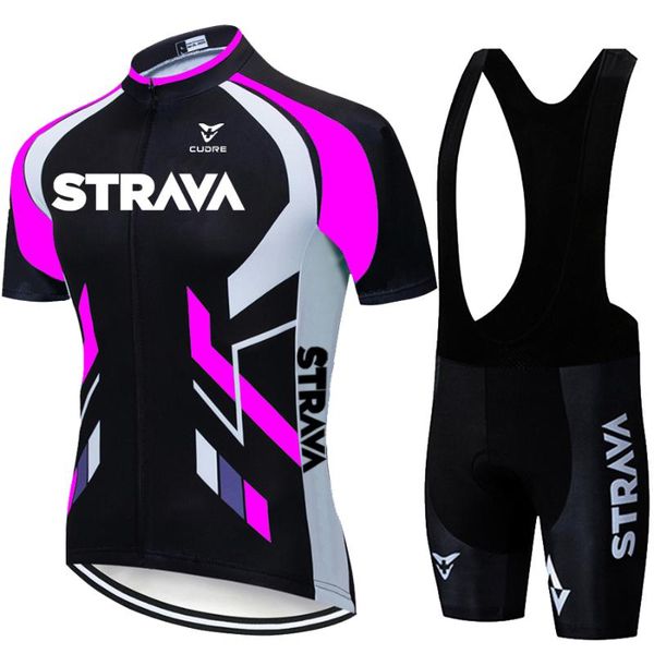 

racing sets 2021 strava black cycling jersey 20d bib set mtb uniform bike clothing quick dry bicycle wear clothes mens short maillot culotte, Black;blue