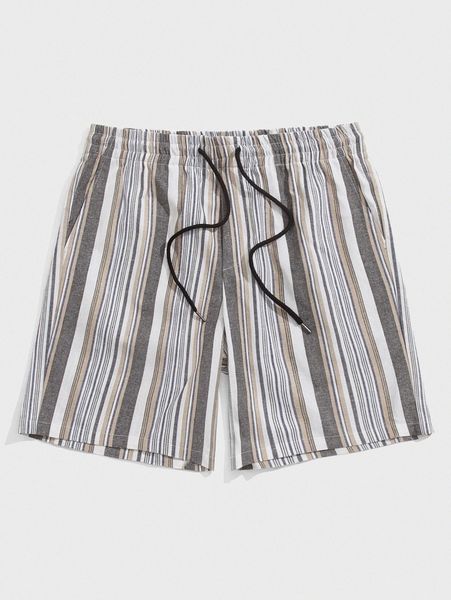 

men striped drawstring shorts c6up#, Black