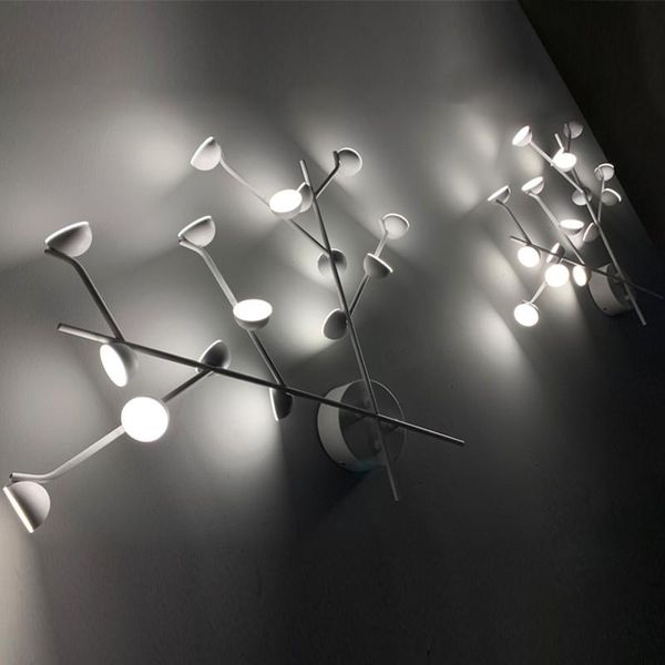 

wall lamp creative art bedroom bedside living room led 1/2/8/16 heads white black sconce loft branch light fixture