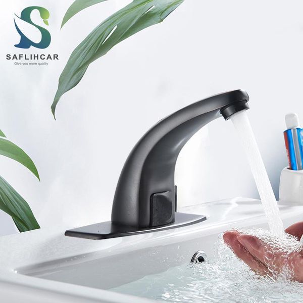 

brass material with induction device bathroom basin faucet no handle intelligent sensor faucet deck-mounted basin