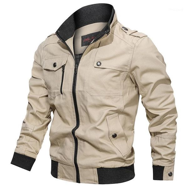 

men's jackets 2021 military jacket men casual cotton multi-pocket bomber male spring autumn slim fit coat windbreaker, Black;brown